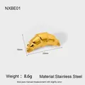Polished 18K gold-plated stainless steel croissant pendant for DIY jewelry accessory - Croissant Shape Style (NXBE01)