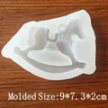 White silicone rocking horse mold for resin plaster with finished size 9x7.3x2cm - Translucent Rocking Horse Style