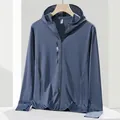Women's ice silk sun protection jacket in grey blue with UPF50+ breathable fabric - Women's Gray Blue