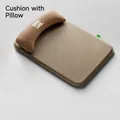 Brown cooling ice silk pet bed size chart showing L, XL, XXL dimensions for dogs - Brown (With Pillow)