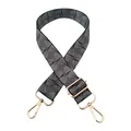 Adjustable wide replacement bag strap with black and white geometric spiral patterns - Black White Spiral