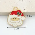 Classic Santa Claus alloy charm with red enamel finish for DIY jewelry making - 11# Santa Claus Style