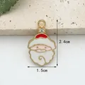 Enamel Santa Claus charm with white rhinestone and alloy finish for DIY jewelry - 5# Santa Claus Head With Rhinestone Style