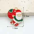 Enamel Santa Claus charm in red and green finish for DIY jewelry making - 12# Santa Claus Style