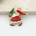 Weihnachtsmann Emaille Anhänger mit Strass für DIY Schmuckherstellung 2,3cm Größe - 14# Weihnachtsmann mit Strass