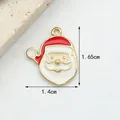 Weihnachtsmann-Charm aus rotem und weißem Emaille für DIY-Schmuck, 1,4cm x 1,65cm - 1# Weihnachtsmann-Kopf