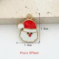 Weihnachtsmann-Emaille-Anhänger aus Legierung für DIY-Schmuck, 1,8 cm rot-weißes Design - 2# 3D-Weihnachtsmann-Kopf