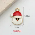 3D-Weihnachtsmann-Emaille-Anhänger für DIY-Schmuck in der Größe 1,85cm x 1,3cm - 3# Flacher Weihnachtsmann-Kopf