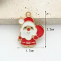 Weihnachtsmann Emaille Anhänger für DIY Schmuck 2,2cm Höhe mit roten Geschenksack Details - 8# Q-Version Weihnachtsmann