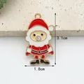 Weihnachtsmann Emaille Anhänger mit rot weißem Öltropfen Finish und Glitzerstein Nase - 15# Weihnachtsmann mit Strass