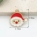 Emaillierter Weihnachtsmann-Anhänger aus Legierung, rot-weißes Design, 2,15 cm x 2,05 cm - Großer Weihnachtsmannkopf