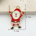 Weihnachtsmann Anhänger mit Emaille und Goldrand für DIY Schmuckherstellung - Weihnachtsmann Ganzkörper