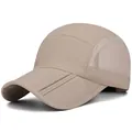 Casquette de baseball kaki respirante à séchage rapide avec bord pliable pour le sport - Khaki