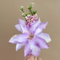 Elegant purple lily hair claw clip with gradient petals and small floral accents - Lily Flower Purple