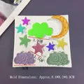 Silikonform mit Stern Mond und Wolke Motiven für DIY Fondant Tortendeko Backzubehör - 8.6x8.2x0.9cm / Grau