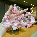 Porte-clés liquide pailleté avec figurine d'alpaga rose et breloques de formes variées - Style Fermoir Mousqueton / Combo d'avions rose transparent (Mélange aléatoire)