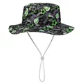 Cappello da sole per bambini con stampa calcio blu e cordino antivento regolabile - 52cm (2-5 Anni) / Calcio Verde