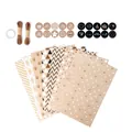 Set confezione regalo minimalista in carta kraft con 6 motivi, spago e etichette - Set Accessori Carta da Regalo e Adesivi / 50x70cm