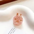 Pink marble texture rabbit acetate hair claw clip for kids and girls hairstyle - 2.2cm / Floral Pink