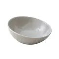 Modern grey ceramic pet bowl with tilted ergonomic design for cats and dogs - Large Slanted Bowl (Glossy Grey)