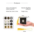 Black graduation cap favor box with yellow tassel and festive stickers for party gifts - Graduation Cap Gift Box with Stickers (S671)