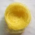 Nido di uccello decorativo fatto a mano in fibre di seta di canapa giallo limone - 10cm / Giallo