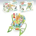 Green infant-to-toddler rocker with forest animal print and removable toy bar - Little Squirrel Style (Green)