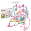 Pink floral infant-to-toddler rocker with detachable butterfly toy bar for newborns - Monkey Style (Pink)