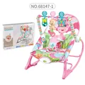Pink multi-functional infant to toddler rocker with hanging toys and music vibrate - Giraffe Style (Pink)