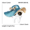 Kreative Legierung Zahn Brosche mit blauem Sonnenhut und goldener Sonnenbrille 3x3,4cm - Blauer Hut Zahn (MM-BR-3869-BL) / Blau