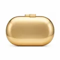 Minimalistische goldene Metall-Clutch in Pillenform mit rechteckigem Verschluss - Vergoldet