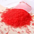 Red high elasticity disposable hair bands set in a translucent zipper storage bag - Red (500H)