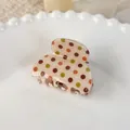Pince à cheveux vintage crème à pois colorés dans un plat en céramique - Style Arche Petite à Pois Jaune