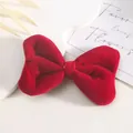 Elegant large red velvet bow hair clip for women in Korean minimalist style - Large Velvet Red