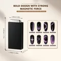 Black rectangular cat eye nail magnet tool with dimensions and 8 styling effects - Nail Art Ribbon Magnet (Single)