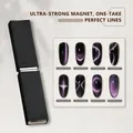 Black non-slip square grip nail magnet for 8 different cat-eye gel polish effects - Nail Art Ribbon Magnet (2-Pack)