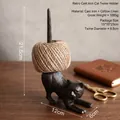 Vintage cat iron twine holder with cotton rope spool, measuring 21.5cm tall - Cat Rope Reel DS-6901