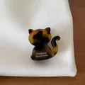 Chic tortoiseshell acrylic cat hair claw clip with France Handmade craft detail - Leopard Print