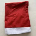 Christmas chair cover in red and white fleece fabric for festive dining room decor - Single Piece (Bulk Without Packaging)