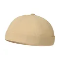 Breathable mesh docker cap in khaki, stylish brimless hat with quick-dry texture - One Size Adjustable / Non-Perforated Khaki