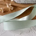 Mint green striped ribbon with premium satin texture for DIY crafts and gift wrapping - 2.5cm / Mint Green