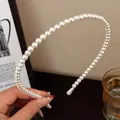 Elegante witte parel haarrband met smal montuur voor een stijlvolle en zoete look - Witte Kunstparel Haarband Stijl
