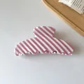 Grande pince à cheveux élégante en acétate avec rayures roses et blanches chic - 31# Twill Rose