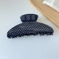 Pince à cheveux à pois bleu marine en acétate brillant pour une coiffure élégante - 29# Pois Bleu Marine