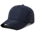 Dunkelblaue schnelltrocknende Golf-Kappe mit GLWR GOLF-Logo und geometrischen Mustern - Verstellbar / Marineblau