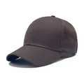 Solid coffee brown cotton baseball cap with six-panel structure and curved brim - Brown