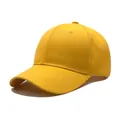 Cappellino da baseball giallo classico in twill di cotone con visiera curva a sei pannelli - Giallo