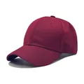 Cappellino da baseball classico in cotone bordeaux a sei pannelli con visiera curva - Borgogna