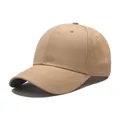 Berretto da baseball in cotone kaki classico con visiera curva e sei pannelli - Cachi
