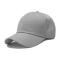 Cappellino da baseball classico grigio in cotone a 6 pannelli con visiera curva - Grigio chiaro
